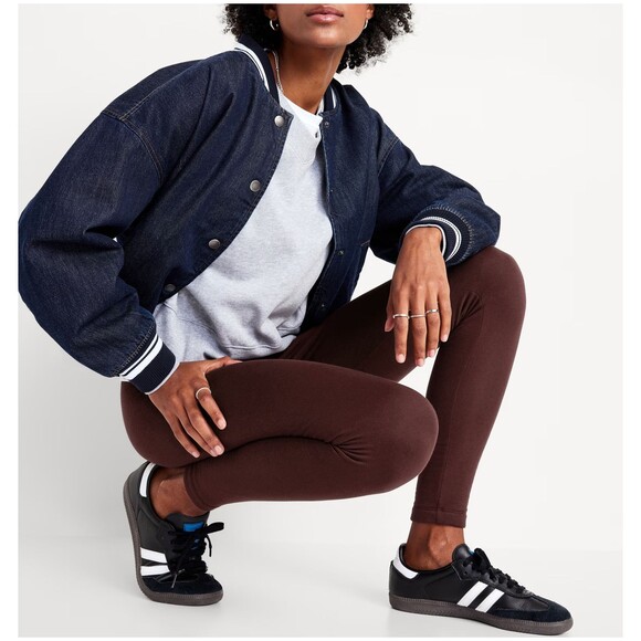 90s Oversized Denim Jean Bomber Jacket S 80s Retro Varsity Baseball Letterman - Picture 4 of 13